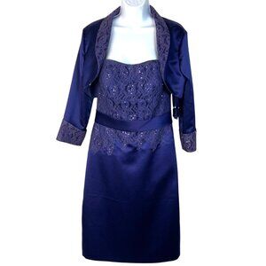 Romantic Bridals Purple Mother Of The Bride Dress & Jacket Set Size 10